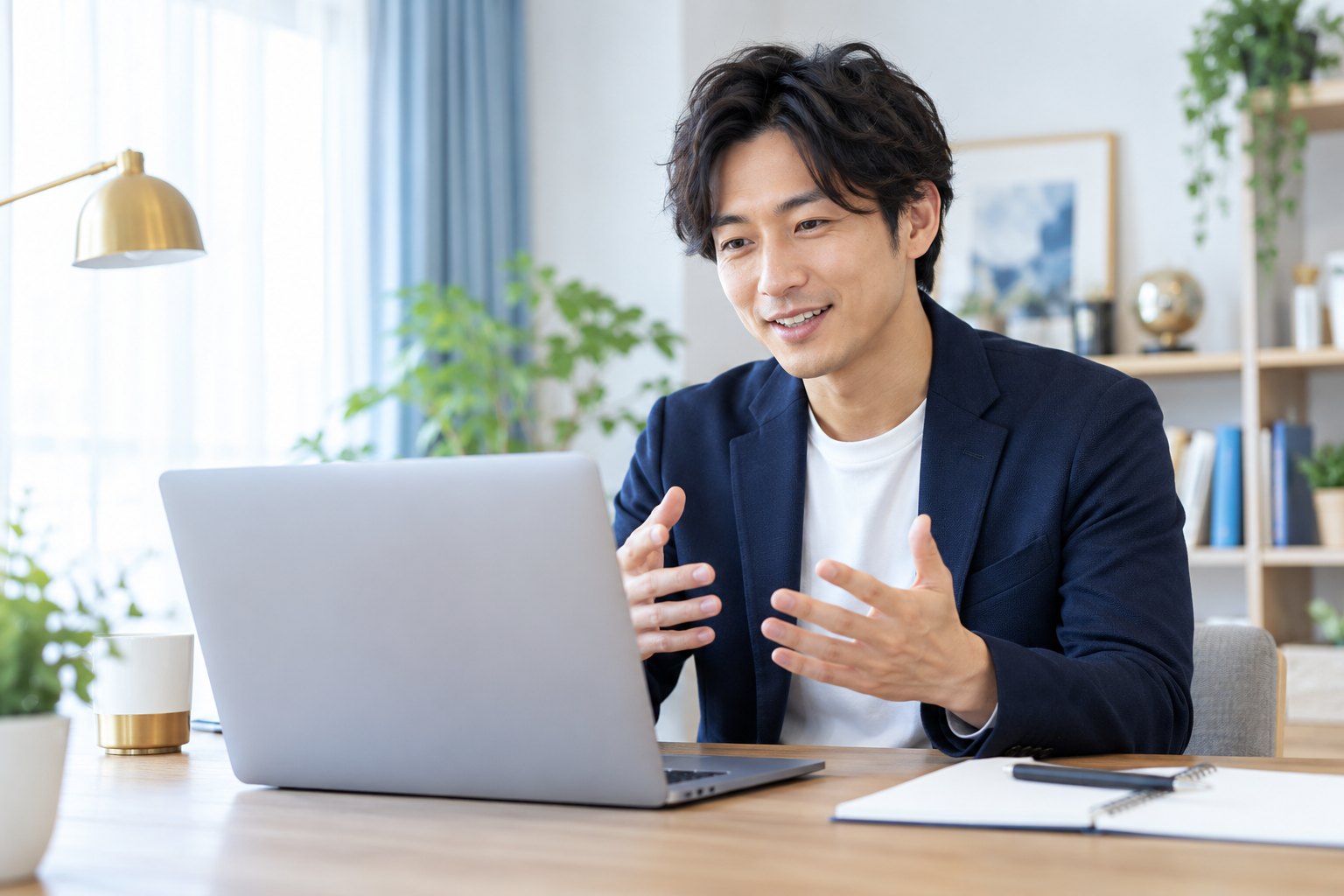ノートパソコンでオンライン相談をする様子（イメージ）